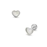 Lisa gyöngyház szív gyerek fülbevaló gömb zárral