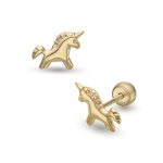 Lisa unikornis gyerek fülbevaló gömb zárral