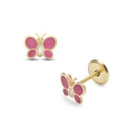 Lisa rózsaszín pillangó gyerek fülbevaló