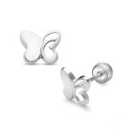 Lisa félig áttört pillangós gyerek fülbevaló gömbzárral