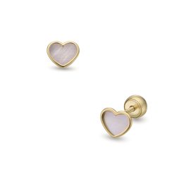 Lisa gyöngyház szív gyerek fülbevaló gömb zárral