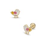 Lisa kismadár gyerek fülbevaló gömb zárral