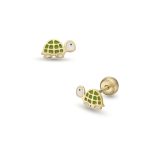 Lisa teknős gyerekfülbevaló gömb zárral