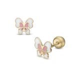 Lisa szálló pillangó gyerek fülbevaló gömb zárral