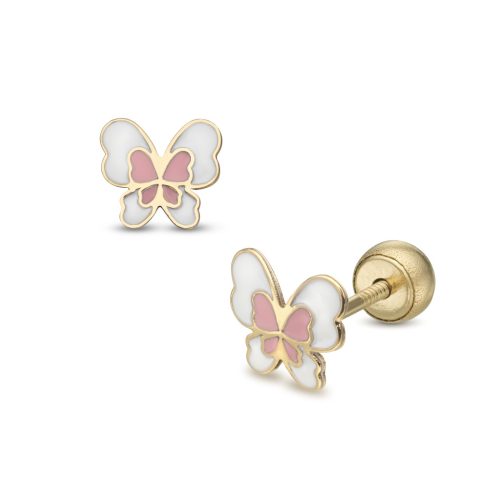 Lisa szálló pillangó gyerek fülbevaló gömb zárral
