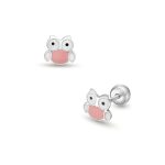 Lisa bagoly gyerek fülbevaló gömb zárral