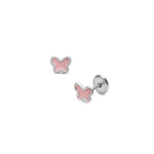 Lisa pillangó rózsaszín belsővel gyerek fülbevaló