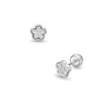 Lisa csillogó virág gyerek fülbevaló gömb zárral