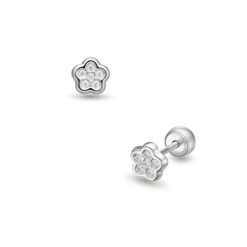 Lisa csillogó virág gyerek fülbevaló gömb zárral