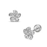 Lisa köves virágos gyerek fülbevaló gömb zárral