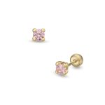 Lisa rózsaszín köves gyerekfülbevaló gömb zárral