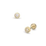 Lisa egy köves sárga arany fülbevaló gömb zárral