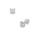 Lisa csillogás fehér arany fülbevaló gömb zárral