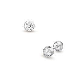 Lisa egy köves fehér arany fülbevaló gömb zárral