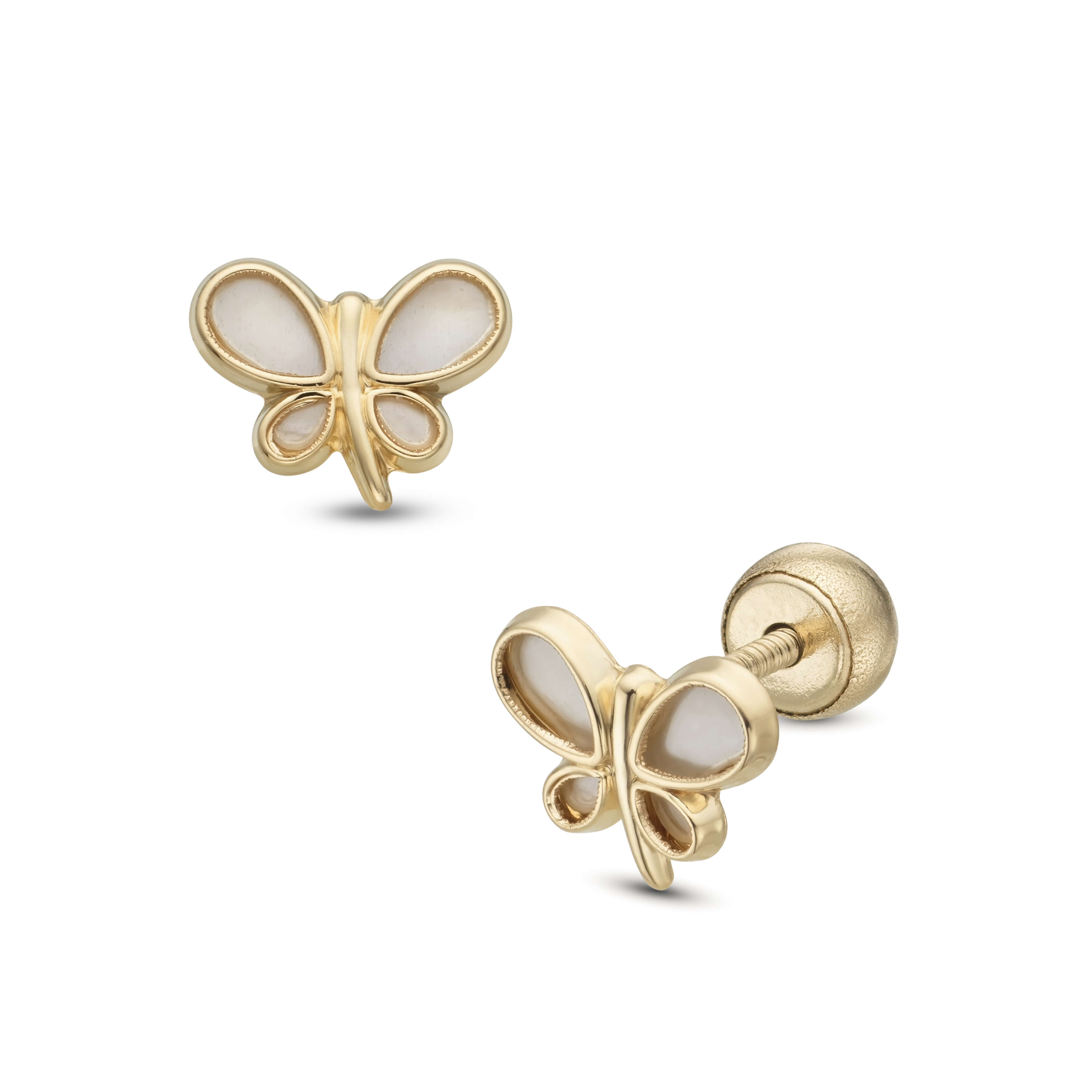 Lisa pille sárga arany fülbevaló gömb zárral 