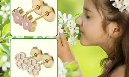 Virágos gyerek fülbevalók